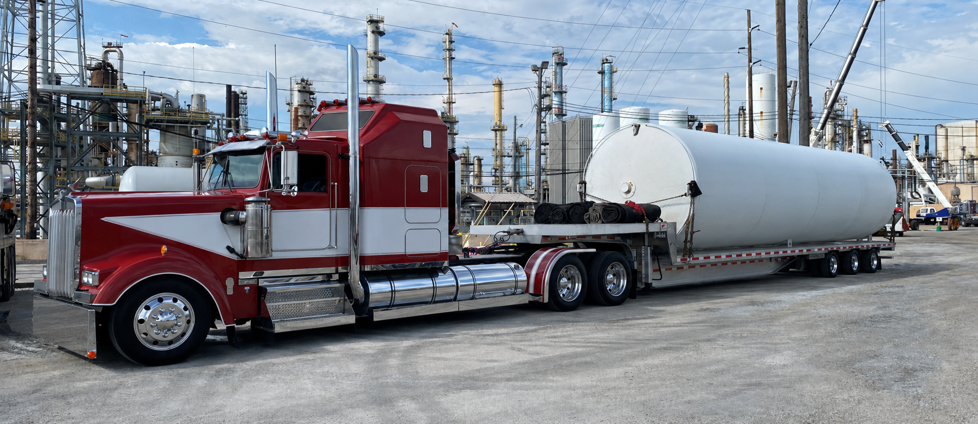 Real JRN-coordinated shipment of industrial equipment on specialized open-deck equipment